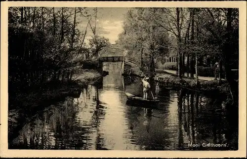 Ak Giethoorn Overijssel Niederlande, Mooi, Ruderpartie