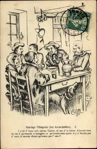 Künstler Ak Lestin, C., Mariage Villageois, les Accordailles
