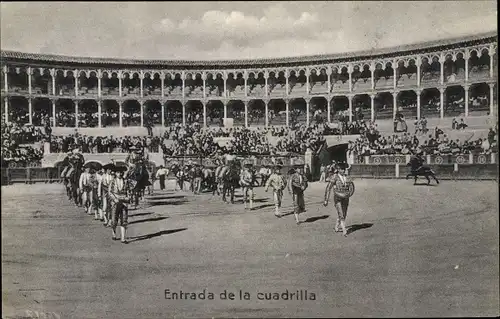 Ak Stierkampf, Corrida de Toros, Entrada de la cuadrilla