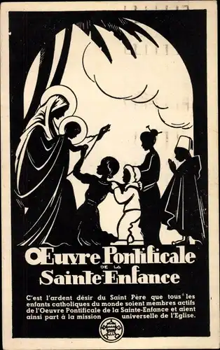 Künstler Ak Oeuvre Pontificale de la Sainte Enfance, Maria mit Jesus