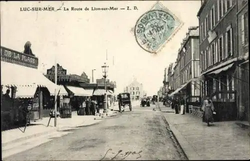 Ak Luc sur Mer Calvados, La Route de Lion sur Mer, Geschäfte