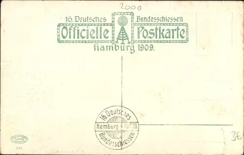 Ak Hamburg Mitte Altstadt, 16. Deutsches Bundesschießen 1909, Rothenburg, Außenansicht, Aug. Schwaff