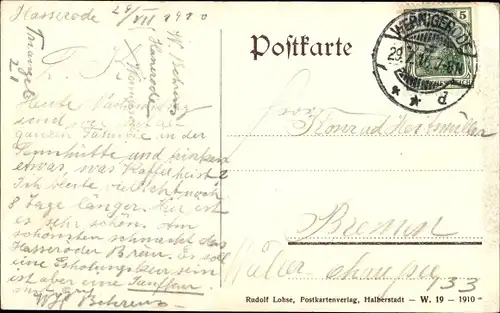 Ak Hasserode Wernigerode am Harz, Teilansicht mit Hotel Sennhütte