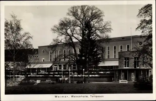 Ak Weimar in Thüringen, Weimarhalle, Terrassen