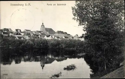 Ak Ronneburg in Thüringen, Partie am Baderteich