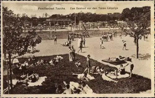Ak Taucha in Nordsachsen, Familienbad, Freibad