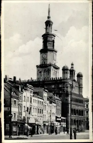 Ak Poznan Posen, Blick auf die Gauhauptstadt mit Rathaus