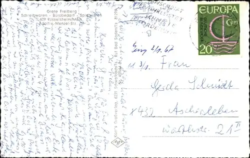 Ak Haßloch Nord Rüsselsheim am Main in Hessen, Straßenpartie, Wohngegend