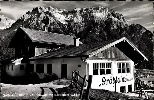 Ak Mittenwald in Oberbayern, Gröblalm, Karwendel