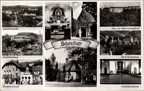 Ak Schönstatt Vallendar am Rhein, Gesamtansicht, Haus Marienschwestern, Hochschule, Exerzitienhaus