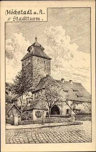 Künstler Ak Höchstadt an der Aisch, Stadtturm, Nr. 62267