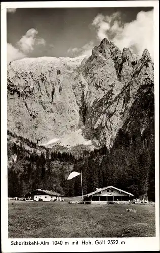 Ak Berchtesgaden in Oberbayern, Scharitzkehl Alm mit Hoh. Göll