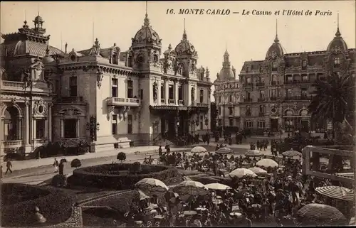 Ak Monte Carlo Monaco, Le Casino et l'Hotel de Paris