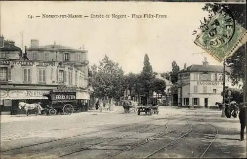 Ak Nogent sur Marne Val de Marne, Place Felix Faure