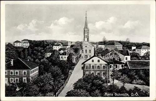 Ak Maria Schmolln in Oberösterreich, Teilansicht, Kirche