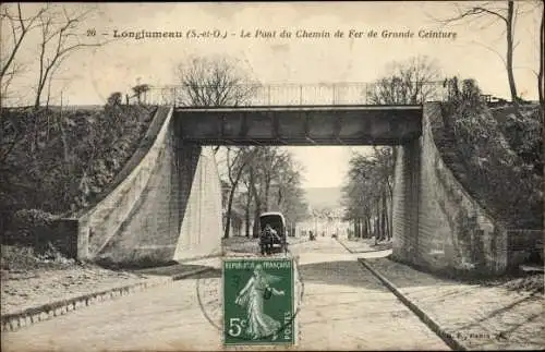 Ak Longjumeau Essonne, Le Pont du Chemin de Fer de Grande Ceinture