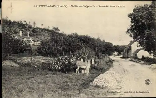 Ak La Ferté Alais Essonne, Vallee de Guigneville, Route du Four a Chaux