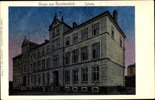 Luna Ak Borstendorf Grünhainichen Sachsen, Gruß aus Borstendorf, Schule