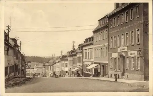 Ak Zöblitz Marienberg im Erzgebirge, Johannisstraße, Spielwarengeschäft