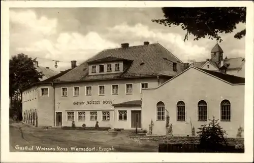 Foto Ak Wernsdorf Pockau Erzgebirgskreis, Gasthaus Weißes Roß, Bruno Hübler