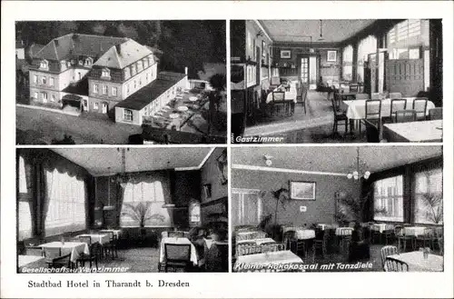 Ak Tharandt im Erzgebirge, Stadtbad Hotel, Gastzimmer, Weinzimmer