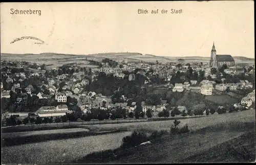 Ak Schneeberg im Erzgebirge, Gesamtansicht