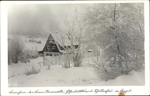 Ak Schellerhau Altenberg im Erzgebirge, Ferienheim, Winter