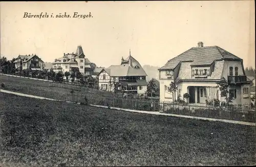 Ak Bärenfels Altenberg im Erzgebirge,  Häuser mit Gärten