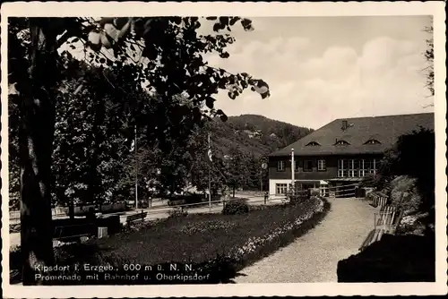 Ak Kipsdorf Altenberg im Erzgebirge, Promenade, Bahnhof