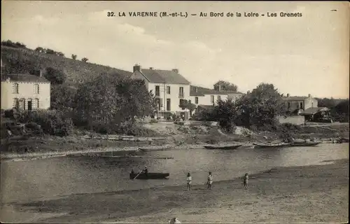 Ak La Varenne Maine et Loire, Au Bord de la Loire, Les Grenets