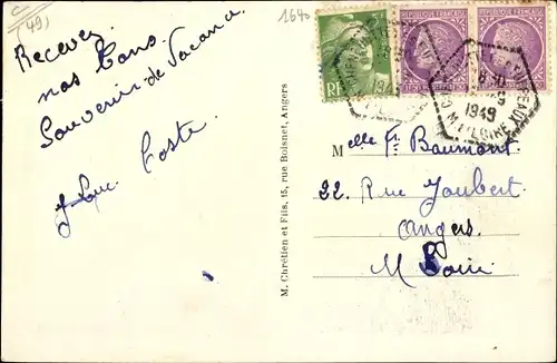 Ak Trèves Cunault Maine et Loire, Vue panoramique des bords de la Loire