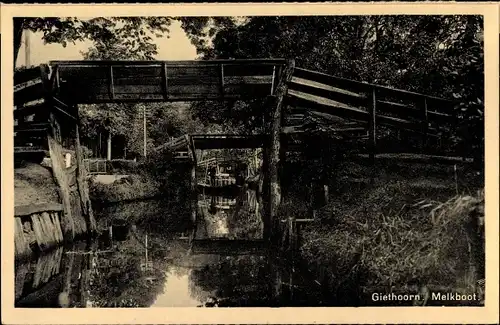 Ak Giethoorn Overijssel Niederlande, Melkboot