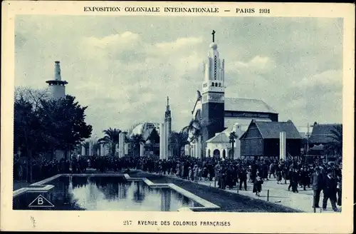 Ak Paris Frankreich, Exposition Coloniale Internationale, 1931, Avenue des Colonies Francaises