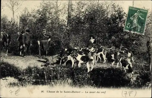 Ak Chasse de la Saint Hubert, la mort du cerf