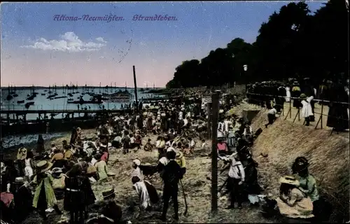 Ak Hamburg Altona Neumühlen, Strandleben, Badeurlauber am Strand