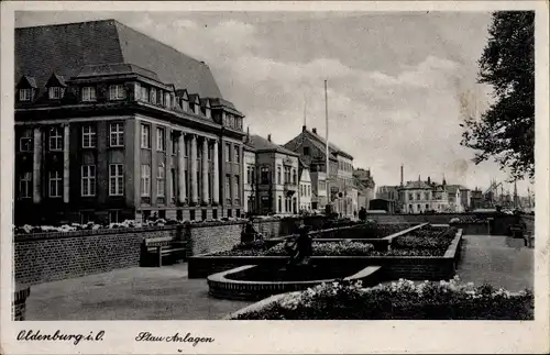 Ak Oldenburg im Großherzogtum Oldenburg, Stau Anlagen