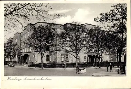 Ak Hamburg Nord Hohenfelde, Marienkrankenhaus, Straßenansicht, Kinderwagen