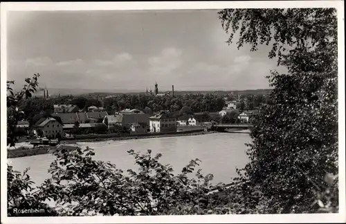 Ak Rosenheim Oberbayern, Durchblick zum Ort