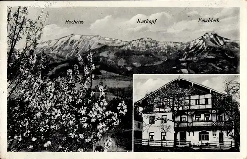 Ak Samerberg in Oberbayern, Gasthof zur Hochries in Esbaum, Karkopf, Feuchteck