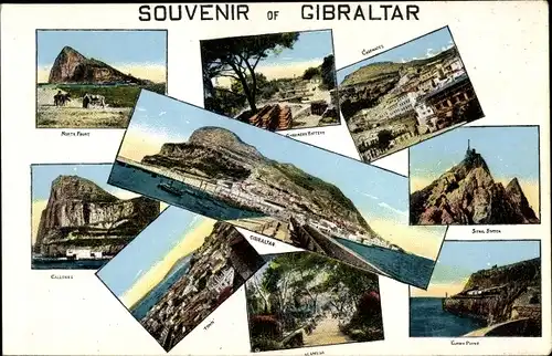 Ak Gibraltar, Stadtbilder, Souvenir, Panorama, Old mole, Rock
