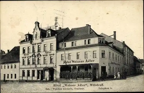 Ak Wilsdruff in Sachsen, Hotel Adler, Hotel Weißer Adler, Inh. Walther Gietzelt