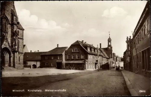 Ak Wilsdruff in Sachsen, Kirchplatz, Meissnerstraße