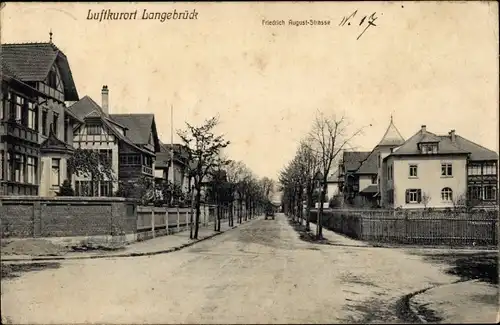 Ak Dresden Langebrück, Blick in die Friedrich August-Straße