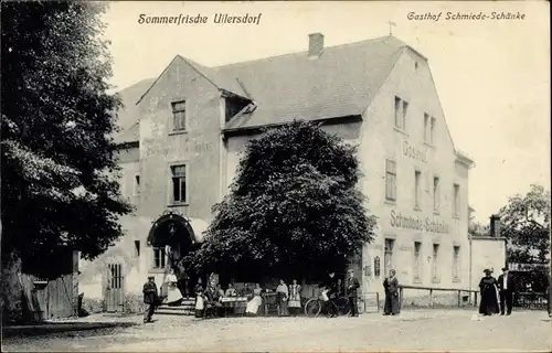 Ak Ullersdorf Radeberg in Sachsen, Gasthof Schmiede-Schänke