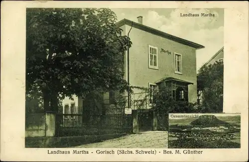 Ak Gohrisch in Sachsen, Landhaus Martha, Bes. M. Günther, Totalansicht der Ortschaft