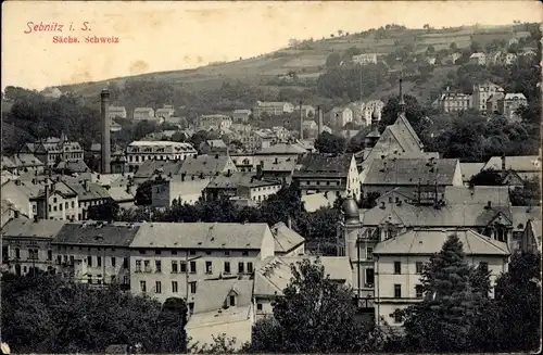 Ak Sebnitz Sächsische Schweiz, Blick auf den Ort