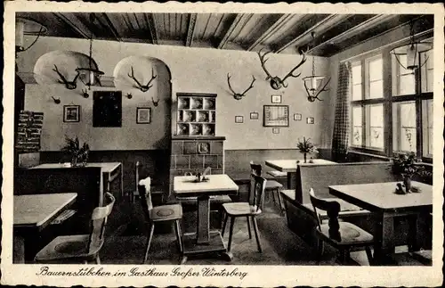 Ak Ostrau Bad Schandau Sächsische Schweiz, Gasthaus Großer Winterberg, Innenansicht