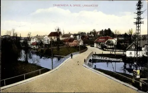 Ak Taubenheim Sohland an der Spree in Sachsen, Landbrücke, Blick auf den Ort