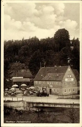 Ak Zwiesel Bad Gottleuba-Berggießhübel in Sachsen, Gasthaus Zwieselmühle