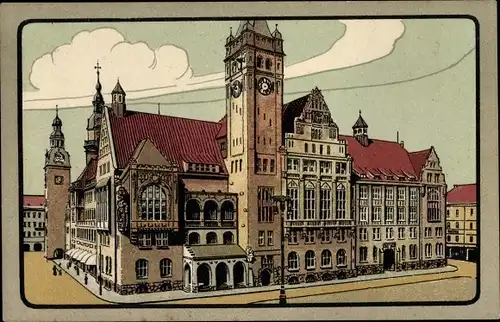 Steindruck Ak Chemnitz Sachsen, Neues Rathaus